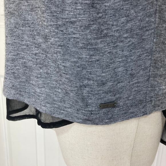 Armani Exchange women's layered tee soft wool jersey chiffon short sleeve top - Picture 6 of 11